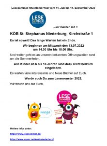 Lesesommer Rheinland Pfalz Werbung