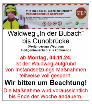 Sperrung Waldweg